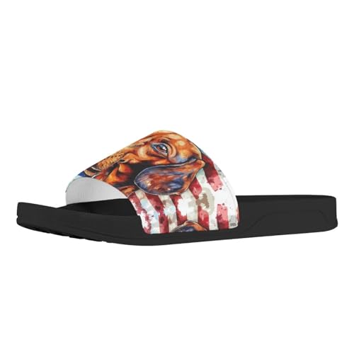 Women's Slides | Women's Slip On Sandals | Dog Print | Comfortable & LightWeight | Summer House Shoes | Beach Indoor Outdoor Hotel Gym3