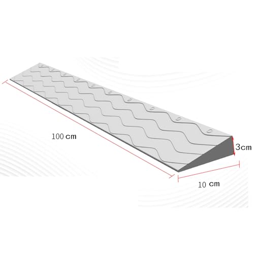 Threshold Ramp, rampa de puerta plástica, alta resistencia y sin deformación, adecuada para entradas, entradas de vehículos y carritos (Amarillo, 100 x 10 x 3 cm) miniatura 2