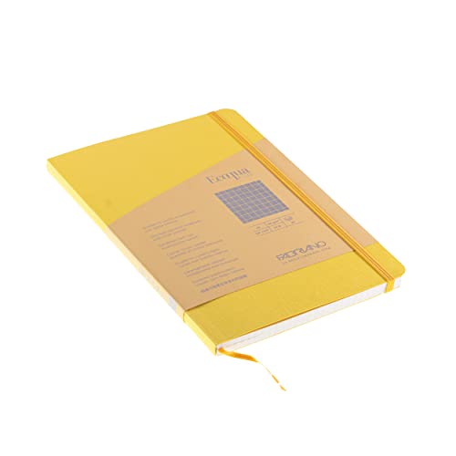 Carnet A5 Fabriano Ecoqua graphique jaune note relié
