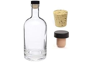 Nakpunar Premium Glass Liquor Bottle with 2 Corks for Versatile Storage