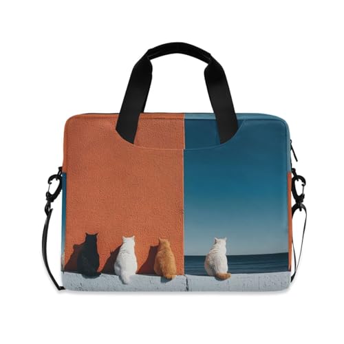 Maletín para laptop con estampado de gatos 13-16 pulg. miniatura 1