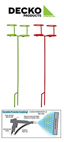 Decko Products 30253 Beverage Holder Stake, 2-Pack, Green And Red #TOP3