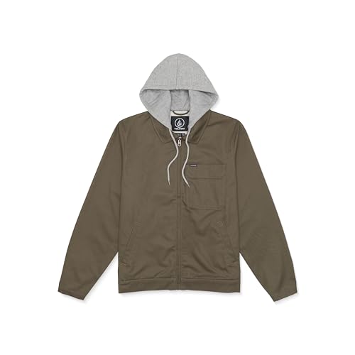 Volcom Men's Korman Hooded Garage Jacket, Bison, Small at Amazon