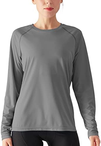 FEIXIANG UPF 50+ Long Sleeve for Women, UV Sun Protection Fishing Shirts Women Quick Dry for Hiking Swimming Grey