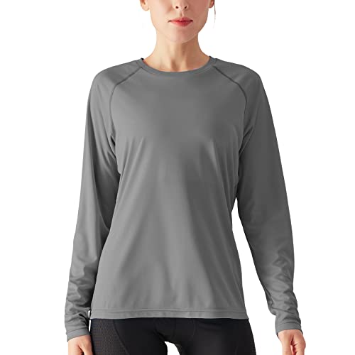 Feixiang Upf 50+ Long Sleeve For Women, Uv Sun Protection Fishing Shirts Women Quick Dry For Hiking Swimming Grey #TOP2