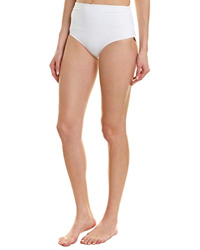 Anne Cole White Convertible Shirred Bikini Bottom, S