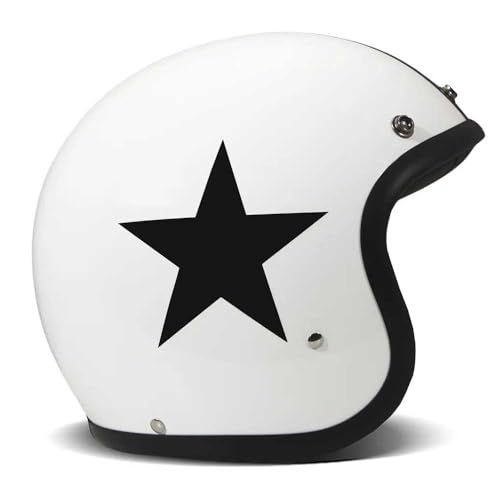 Casco DMD Jet Retro Star White de estilo vintage para moto cafe racer y custom 4