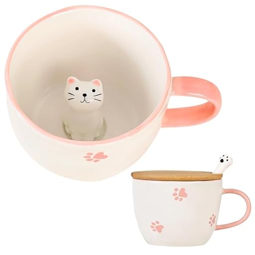 Cosas dulces de cerámica gato taza de café taza de té con tapa cuchara tazas divertidas regalos para mujeres taza de café taza de porcelana 3D taza personalizada capuchino tazas mejor novia regalo de | Ya disponible en tu tienda friki favorita! En mundofriki.es!