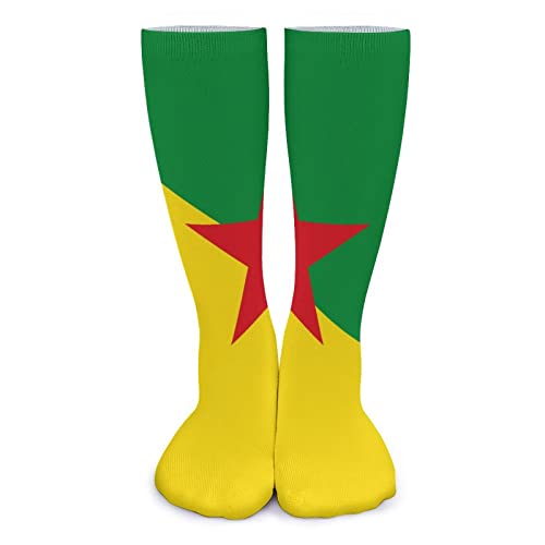 Chaussettes Homme Drapeau Guyane Française Chaussette De Football Durable Chaussettes De Sport Confortables Chaussettes De Sport Homme, Pour Gym, Course À Pied, 40Cm