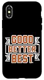 Installation facile Bon Meilleur Meilleur T-Shirt Motivation Drôle Coque pour iPhone X/XS