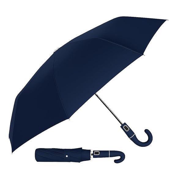PESOMA Umbrella for Women | Umbrellas for Men | UV Coated 3 Fold Umbrella for Rain with Auto Open and Close Small Folding Travel-Foldable Windshield (Blue-Rose)