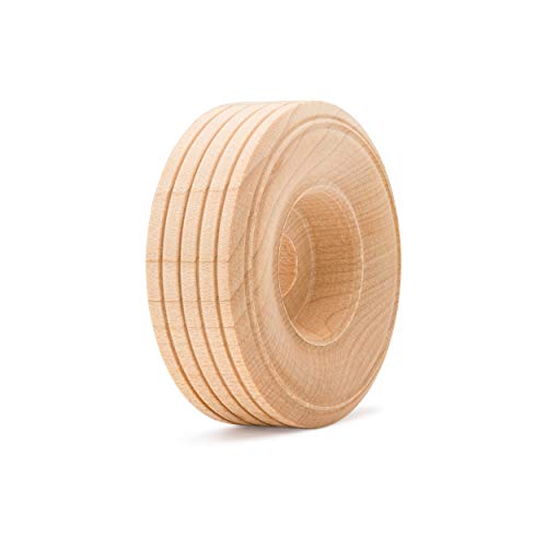Mini Wood Wheels Treaded Style, 2 Inch Diameter, Pack of 50, for Crafts and DIY Car Models, by Woodpeckers by Woodpeckers - Image 3