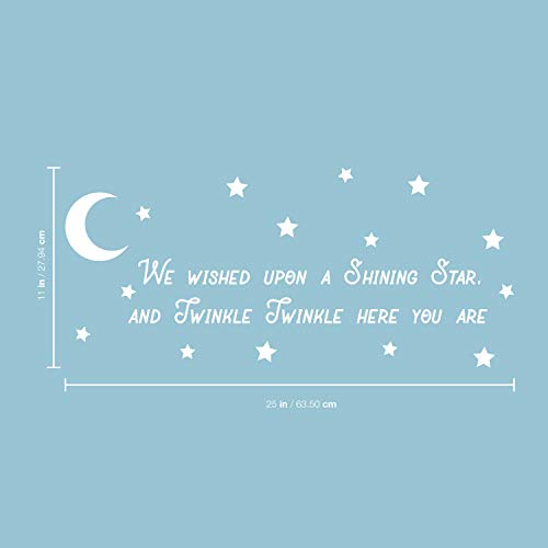 Vinilo Decorativo de Pared Texto Estrella Blanca 11x25 in miniatura 3