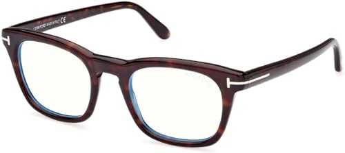 Tom Ford Eyeglasses FT 5870 -F-B Asian fit 052 Shiny Dark Havana, t Logo, Eco