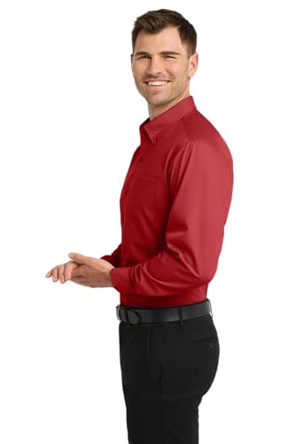 Image of Port Authority Men's Long Sleeve Carefree Button-Down Poplin Shirt