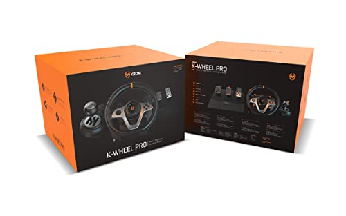 Krom-K-WHEEL-PRO-NXKROMKWHLPRO-Juego-de-volante-pedales-y-palanca-de-cambios-levas-en-el-volante-3-modos-sensibilidad-PC-PS3-PS4-XBOX-ONE-SWITCH-X-Input-y-D-Input-negro