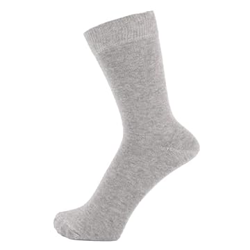ZAKIRA Finest Combed Cotton Dress Socks in Plain Colours for Men, Women, 4-6 (UK), Light Grey Melange