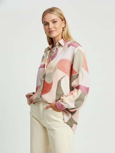 Image of Leriya Fashion Tops for Woman | Casual Top for Women Stylish Western Outfit | Collared Button Shirt for Women Oversized | Girls Professional Shirt for Office and Daily Outfit