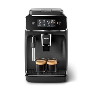 Philips Serie 2200 Kaffeevollautomat – 2 Kaffeesorten, Klassischer Milchaufschäumer, Intuitives Touchdisplay, 100% Keramikmahlwerk, mattes Schwarz (EP2220/10)