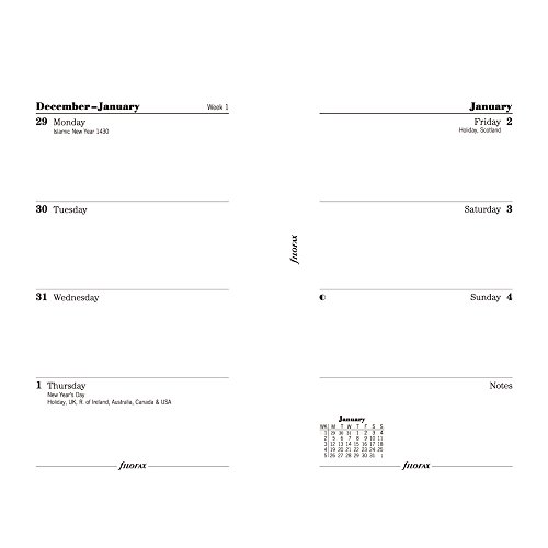 Filofax 2017 Mini Week to View Refill, English, 4.125 x 2.625 inches (C68121-17)