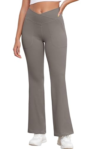 Pantalon de yoga large sport taille haute avec poches pour gym et fitness