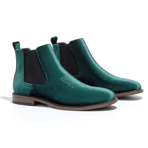 Men’s Velvet Chelsea Boots Slip On Dress Ankle Boots Formal and Casual Fashion Footwear - Main Image