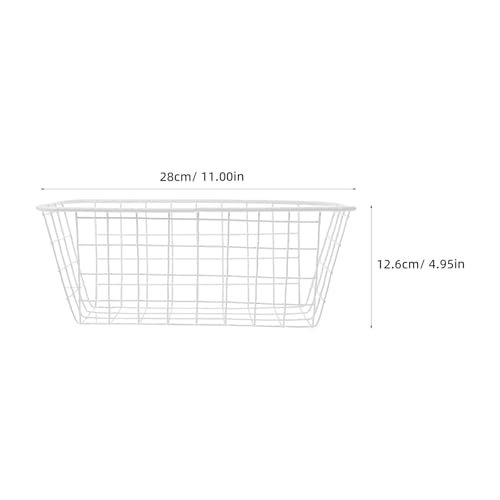 Cestas de almacenamiento colgantes de pared de hierro blanco rectangulares 3pc 3
