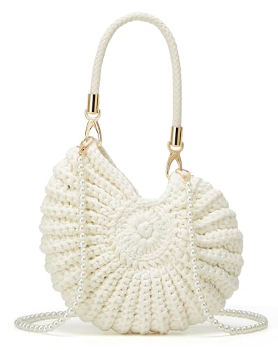 Jusavie Bohemia Crochet Handwoven Seashell Bag Women Summer Beach Bag Boho Evening Clutch Purses Shoulder Crossbody Bags 2026