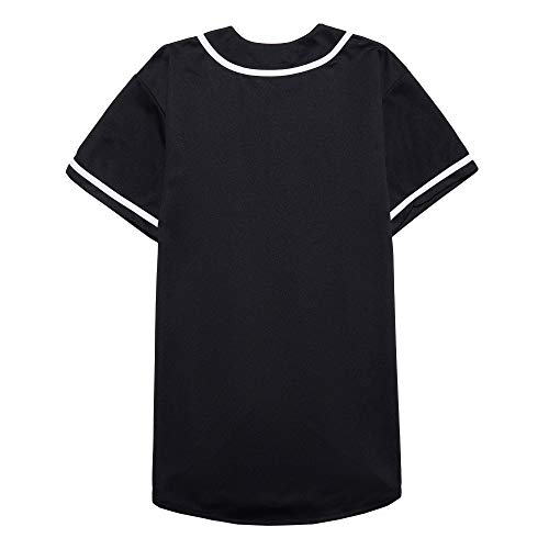 EALER BJ80 Series Mens Baseball Jersey Button Down Shirts Short Sleeve Hipster Hip Hop Sports Uniforms