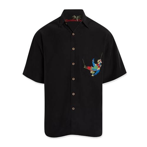 Bamboo Cay Mens Short Sleeve Always 5 Oclock Casual Embroidered Button Up Shirt2