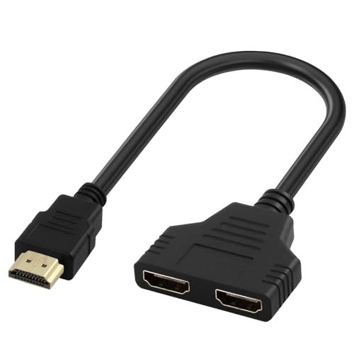 HDMI Splitter Adapter Monitore 2 in 1 out Stecker Mâle vers Double 1080P HDMI Dual-Ausgang Verteiler 30cm Doppelstecker Anschluss Kabel für Projektor HDTV LED Gaming Konsolen Projektoren Gleichzeitig