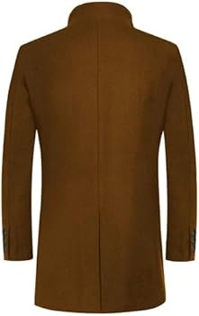 Allthemen Winterjas voor heren, slim fit, korte jas, wol, warme mantel, wollen mantel, winter, donkerblauw, M