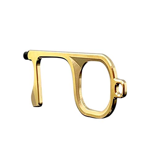 Preisvergleich Produktbild Chowcencen Vermeiden Sie das Berühren Messing-Schlüsselanhänger-Tür-Öffner Aufzug Messing-Schlüsselanhänger No-Kontakt Griff No-Kontakt Touchscreen Handwerkzeug