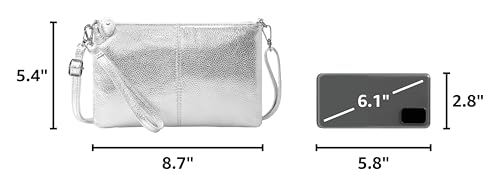 Image of befen Genuine Leather Wristlet Clutch Wallet Purses Small Crossbody Bags for Women with RFID Blocking Card Slots
