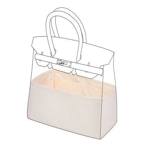 Image of DGAZ Silk Purse Organizer Insert For Hermes Hac 28 /32 /40 /45 /50 Bags, Luxury Handbag & Tote Organizer, Simplicity bag organizer(Craie,Hac45)