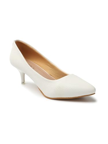 Image of Iconics Women's Textured Pointed Toe Kitten Heel Pump