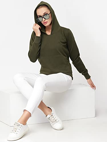 Image of UZARUS Women's Cotton Fleece Stylish Sweatshirt Hoodie
