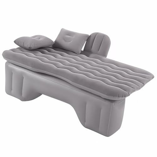 Dyale Inflatable Car Air Mattress for Fiat 500L/500X/600/Albea/Argo, Back Seat Bed with Air Pump, Foldable Camping Sleeping Pad, Collapsible Backseat Nap Bed, Car Accessories,Grey