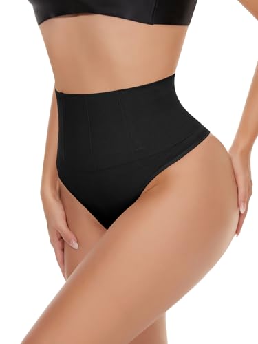 SEXYWG Culotte Gainante Femme Ventre Plat Tanga Shapewear Amincissante Gainant Invisible String Gainante Sculptantes Black