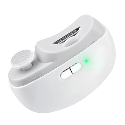 Tagliaunghie Elettrico Automatico 2 in 1 con Luce LED, Taglia e Lima Unghie Elettrica Silenziosa a 2 Velocità, Ricaricabile USB-C, Sicuro per Bambini, Adulti e Anziani