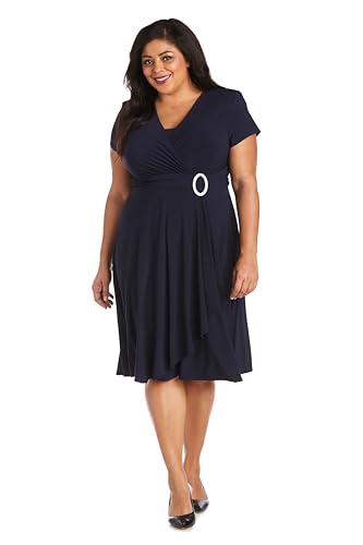 R&M Richards Womens Plus Matte Jersey Short Sleeves Cocktail Dress4