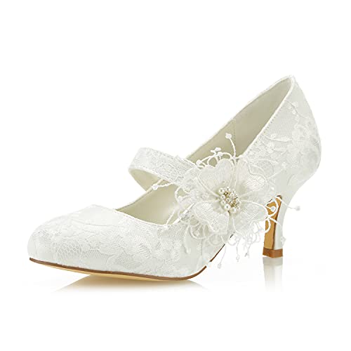 JIAJIA 586449B Women's Bridal Shoes Closed Toe 2.5
