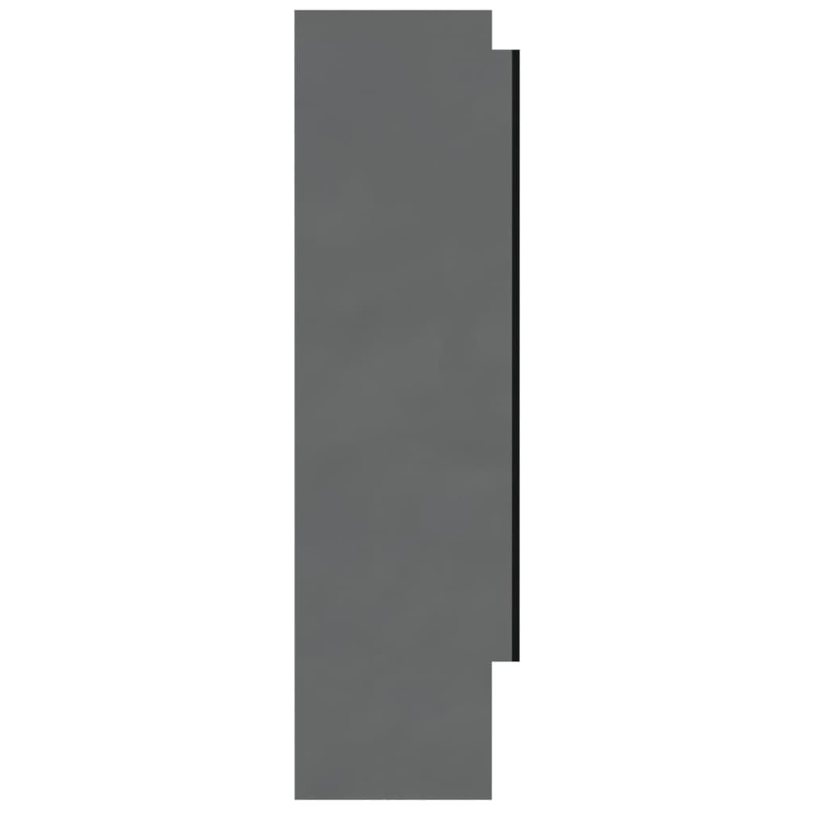 Szafka łazienkowa z lustrem o szerokości 80 cm z płyty MDF, błyszcząca, szara, głębokość 15 cm, wysokość 60 cm, ze szklanym frontem i przyłączem USB