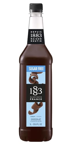 Image of 1883 Sugar Free Chocolate Syrup for Drinks, Made in France, 1 Liter Plastic Bottle