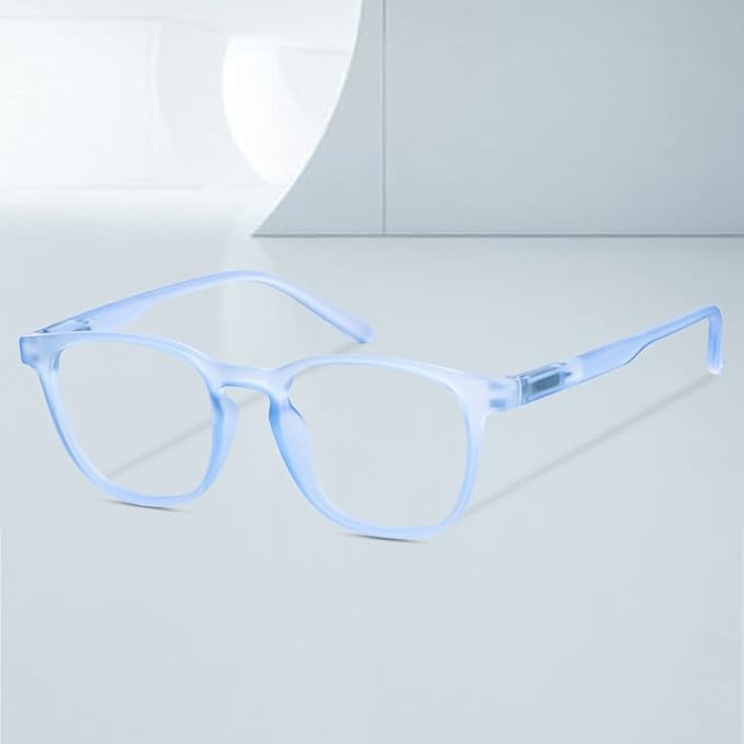 Image of Zero Power Computer Glasses - Blue Light Blocking, UV Protection, Lightweight Medium Specs for Digital Screen Safety, Stylish Everyday Wear, Eye Comfort for All-Day Use.