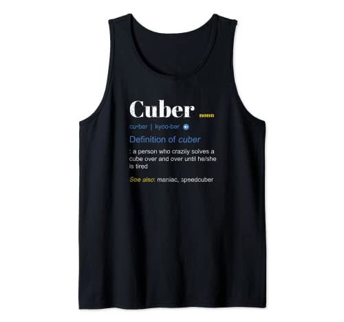 Competitive Puzzle Cuber definition Speed Cubing Vintage Tank Top