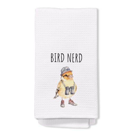 Yomisex Bird Nerd Kitchen Towels, Bird Lovers Watchers Birder Gifts Dish Tea Towels for Kitchen Decor, Birding Gifts Hand Towels for Bathroom Decor, 16x24 Inch