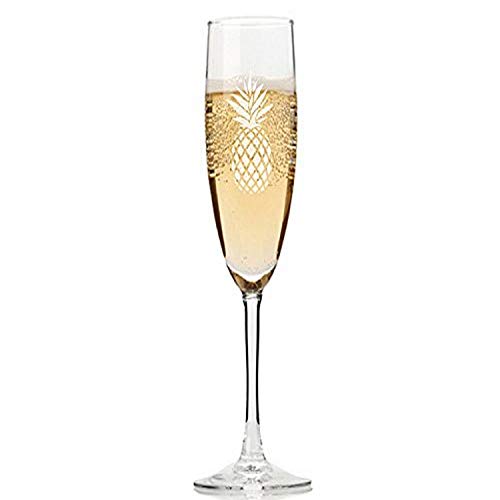 Chloe and Madison"Pineapple" Champagne Flutes, Set of 4