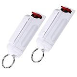 Pfefferspray Schlüsselanhänger, 20ml Pfefferspray Selbstverteidigung Mit Schlüsselring, Pfefferspray & Ko-Spray, Leichter Bedienen Verteidigungs Waffen für Frauen, Kinder, Männer (Weiß)