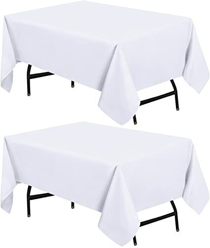 Utopia Kitchen Square Table Cloth 2 Pack [54X54 Inches, White] Tablecloth Machine Washable Fabric Polyester Table Cover For Dining, Buffet Parties, Picnic, Events, Weddings And Restaurants #TOP16